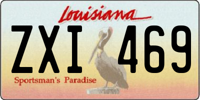 LA license plate ZXI469