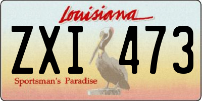 LA license plate ZXI473