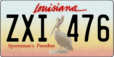 LA license plate ZXI476