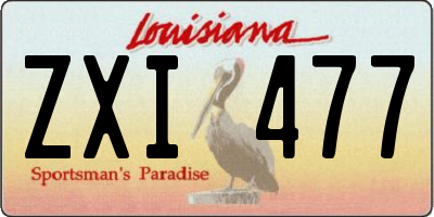LA license plate ZXI477