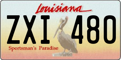 LA license plate ZXI480