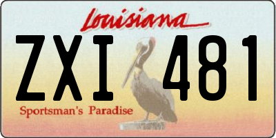 LA license plate ZXI481