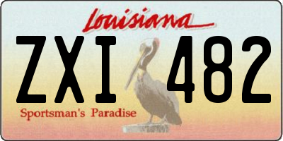 LA license plate ZXI482
