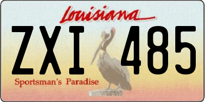 LA license plate ZXI485