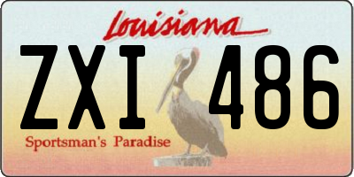 LA license plate ZXI486