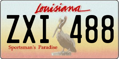 LA license plate ZXI488