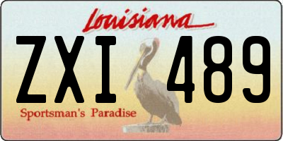 LA license plate ZXI489