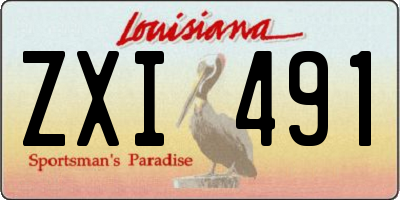 LA license plate ZXI491