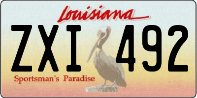 LA license plate ZXI492