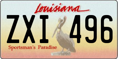 LA license plate ZXI496