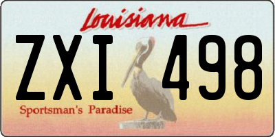 LA license plate ZXI498