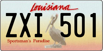 LA license plate ZXI501
