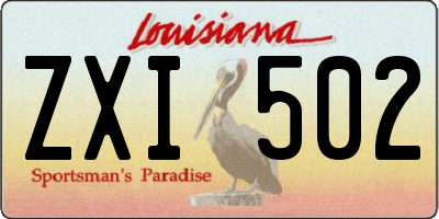 LA license plate ZXI502
