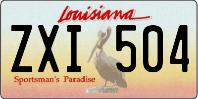 LA license plate ZXI504