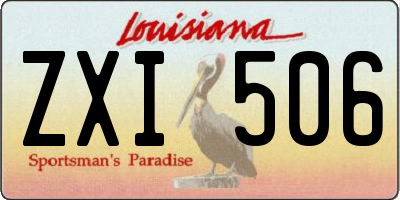 LA license plate ZXI506