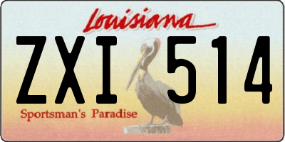 LA license plate ZXI514