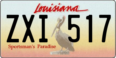 LA license plate ZXI517