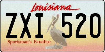 LA license plate ZXI520