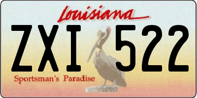 LA license plate ZXI522