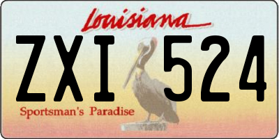 LA license plate ZXI524