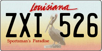 LA license plate ZXI526