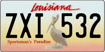 LA license plate ZXI532