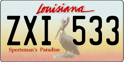 LA license plate ZXI533
