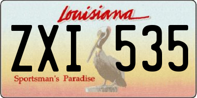 LA license plate ZXI535