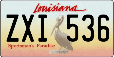 LA license plate ZXI536