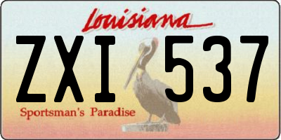 LA license plate ZXI537