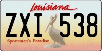 LA license plate ZXI538