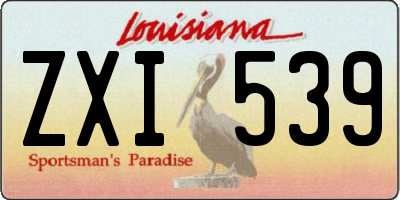 LA license plate ZXI539