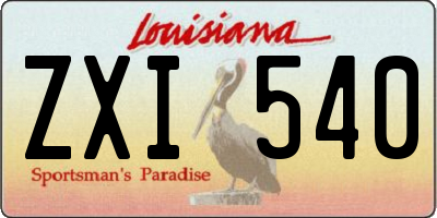 LA license plate ZXI540