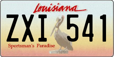 LA license plate ZXI541