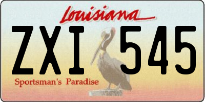 LA license plate ZXI545
