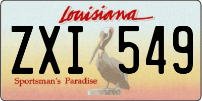 LA license plate ZXI549
