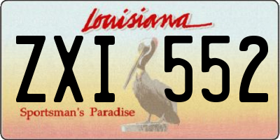 LA license plate ZXI552