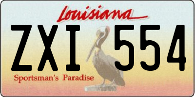 LA license plate ZXI554