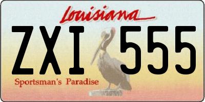 LA license plate ZXI555