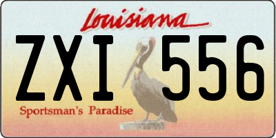 LA license plate ZXI556