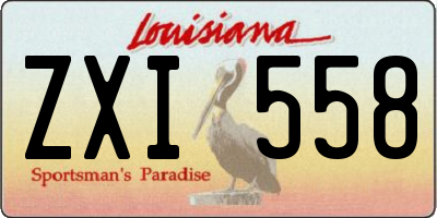 LA license plate ZXI558