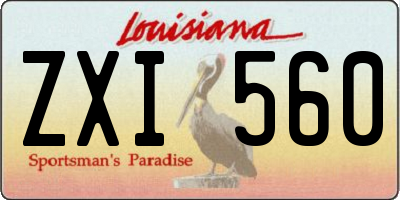LA license plate ZXI560