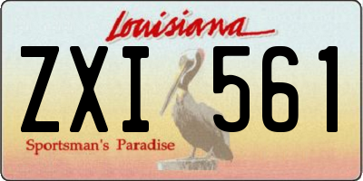 LA license plate ZXI561