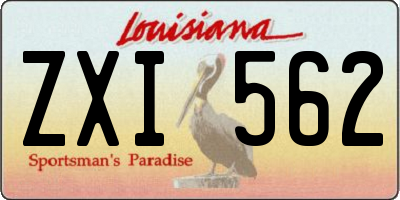 LA license plate ZXI562