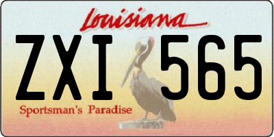 LA license plate ZXI565