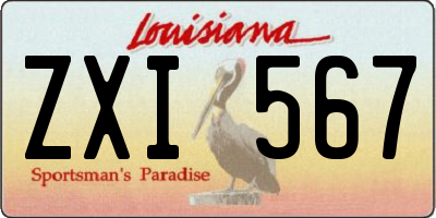 LA license plate ZXI567