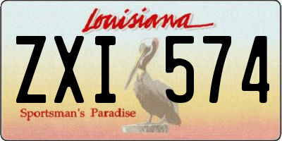 LA license plate ZXI574