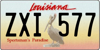 LA license plate ZXI577