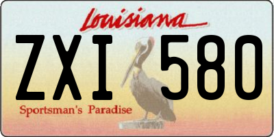 LA license plate ZXI580