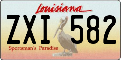 LA license plate ZXI582